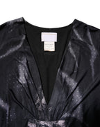 Roberto Cavalli Black Floral Viscose Sheath Midi Dress