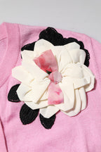 Dolce & Gabbana Pink Floral Detailing Cardigan Sweater