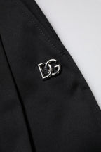 Dolce & Gabbana Black Cotton HighWaist Wide Leg Pants