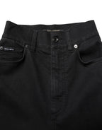 Dolce & Gabbana Black Cotton High Waist Skinny Denim Jeans
