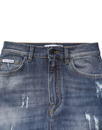 Dolce & Gabbana Blue Cotton HighWaist Skinny Denim Jeans