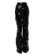 Dolce & Gabbana Black High Waist Cargo Bootcut Pants