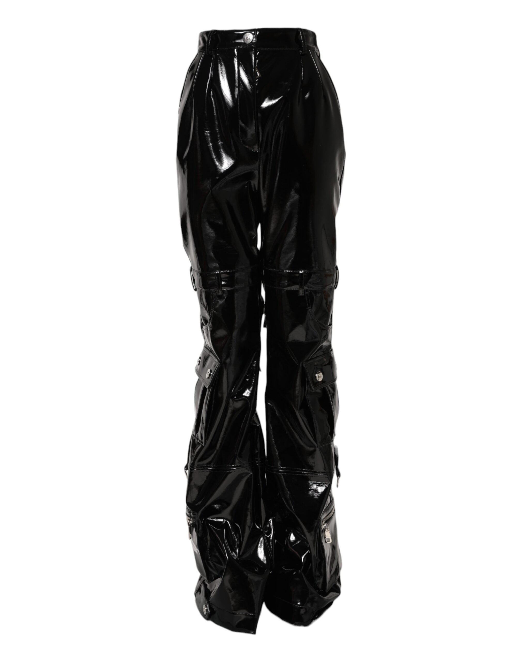 Dolce & Gabbana Black High Waist Cargo Bootcut Pants