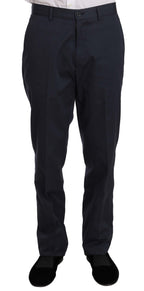 Romeo Gigli Two Piece 3 Button Cotton Blue Solid Suit