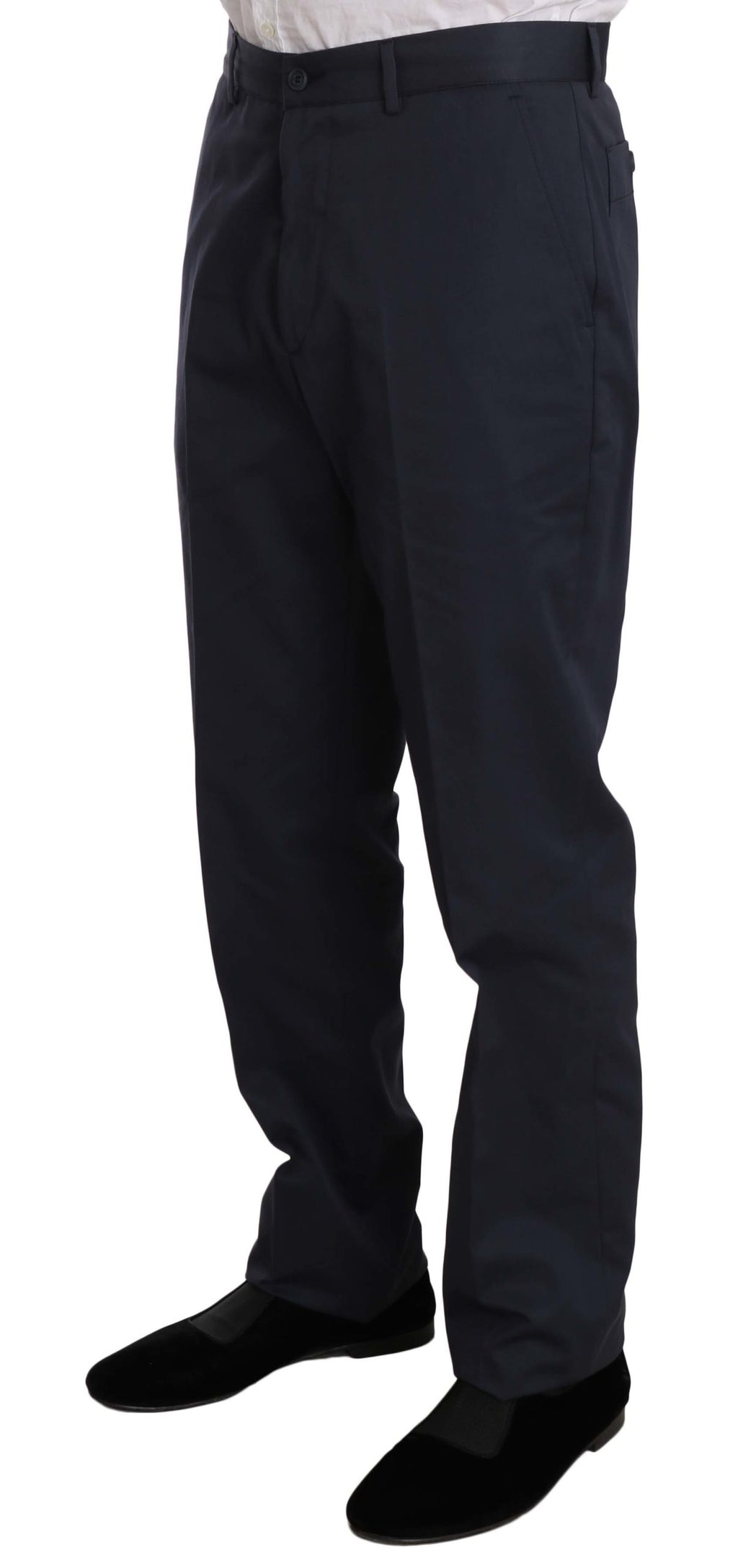 Romeo Gigli Two Piece 3 Button Cotton Blue Solid Suit