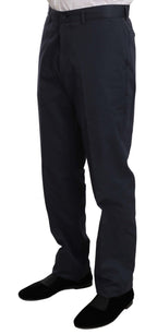 Romeo Gigli Two Piece 3 Button Cotton Blue Solid Suit