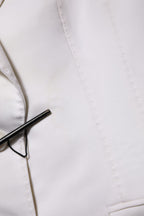 Dolce & Gabbana White Wool Single Breasted Women Coat Jacket