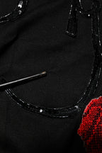 Dolce & Gabbana Black Rose Sequin Embellishments Blouse Top