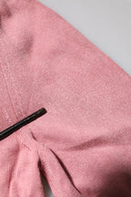 Dolce & Gabbana Pink Silk Cropped Crew Neck Cardigan Sweater