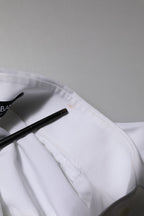 Dolce & Gabbana White Rose Embroidery Collared Shirt Top