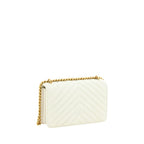 PINKO White Calf Leather Bos Taurus Shoulder Bag
