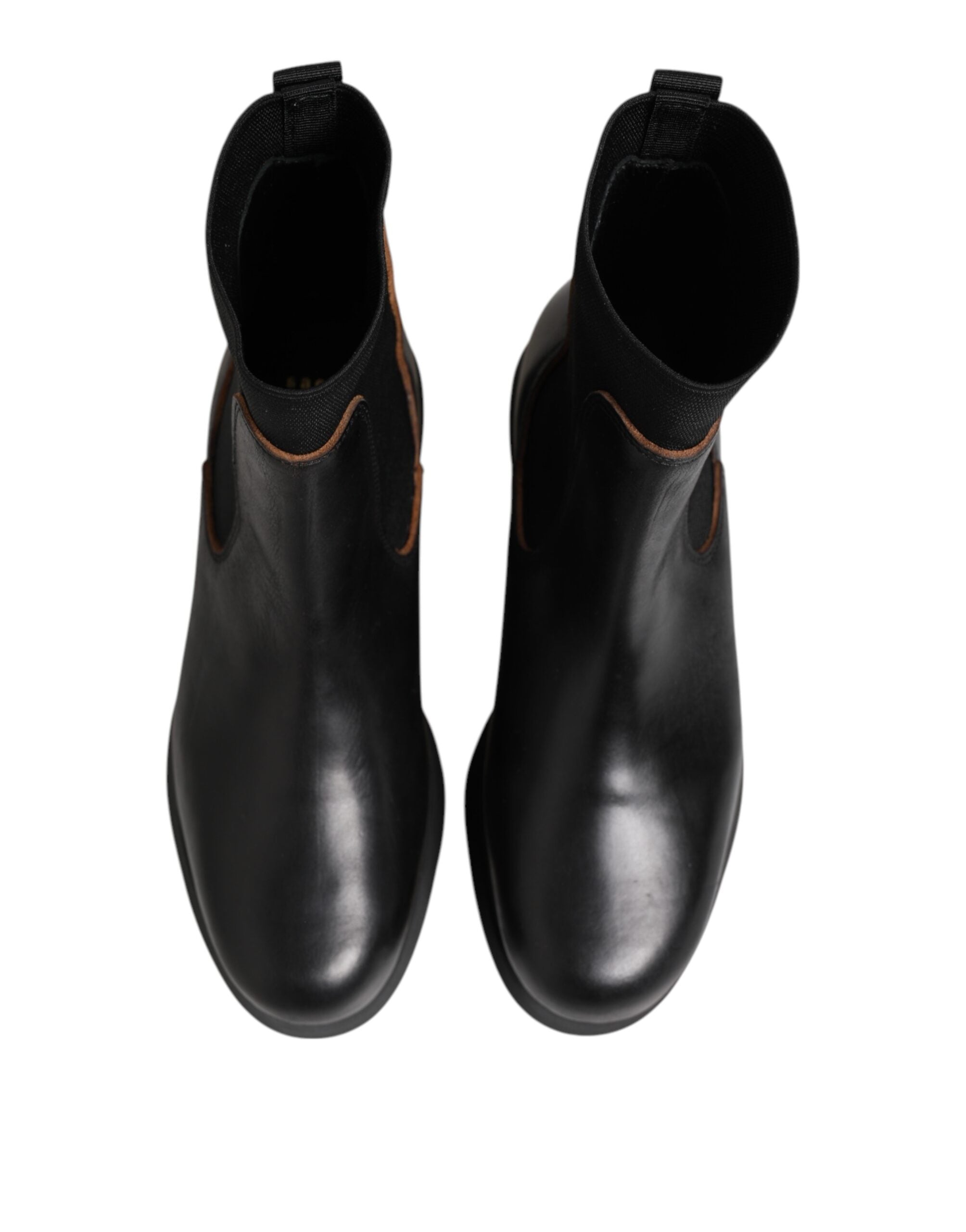 Sacai Black Chelsea Leather Pull On Women Ankle Boots Shoes