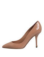 Dolce & Gabbana Beige Patent Leather Stiletto Heel Pump Shoes