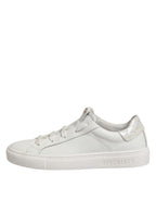 HIDE & JACK White Leather Low Top Lace Up Sneakers Shoes