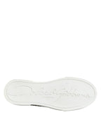 Dolce & Gabbana Black White Leather Low Top Sneakers Shoes