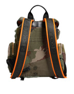 Dolce & Gabbana Military Green Patchwork Rucksack Backpack Bag