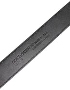 Dolce & Gabbana Black Leather Classic Metal DG Buckle Belt