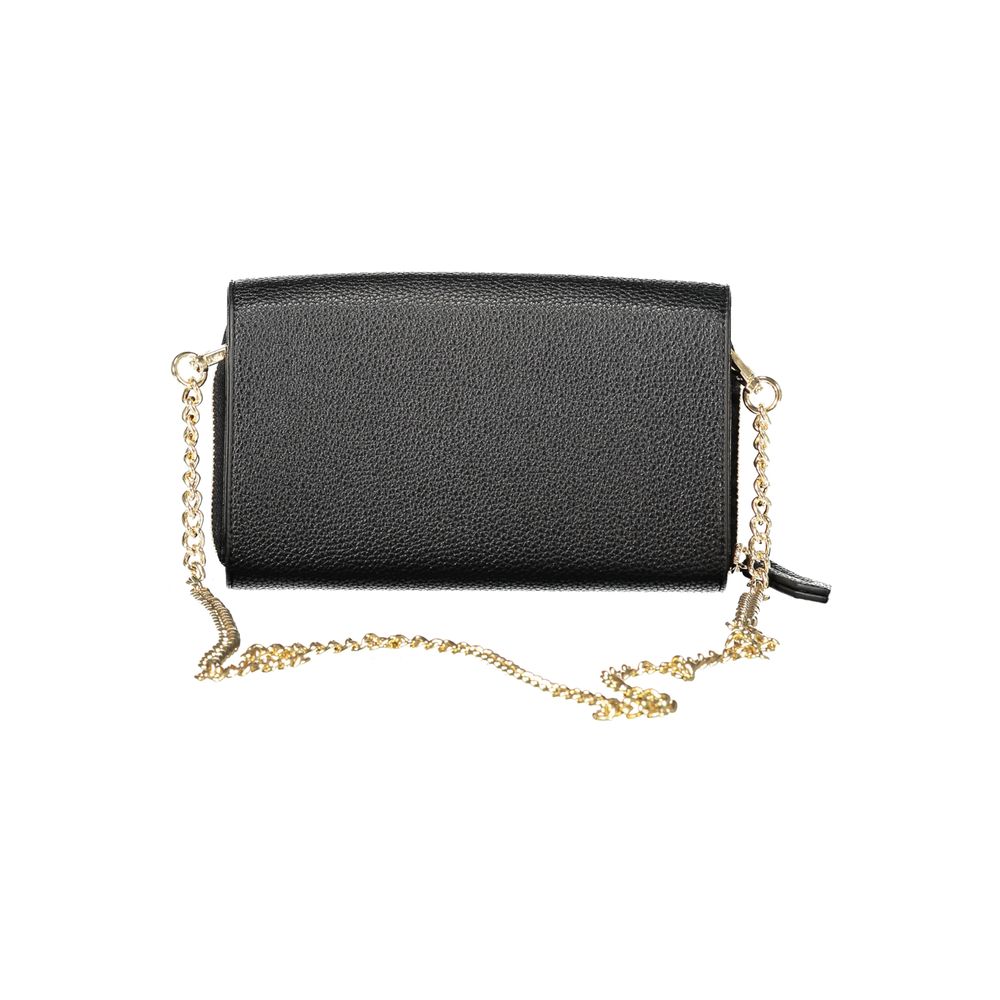 Mario Valentino Black Polyurethane Women WalletConvertible Shoulder Bag