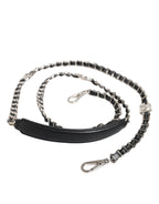 Dolce & Gabbana Black Leather DG Logo Chain Bag Shoulder Strap