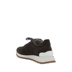Brunello Cucinelli Black Calf Leather Bos Taurus Platform Sneakers