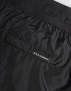 Dolce & Gabbana Black Logo Print Beachwear Men Shorts Swimwear
