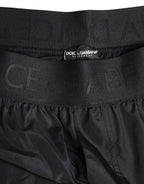 Dolce & Gabbana Black Logo Print Beachwear Men Shorts Swimwear
