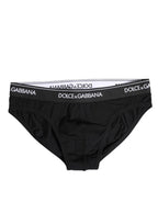 Dolce & Gabbana Black Cotton Stretch Regular Brief Underwear