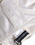 Dolce & Gabbana White Silk Underwired Balconette Bra Underwear