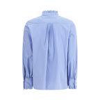 Valentino Blue Cotton Pattern Shirt