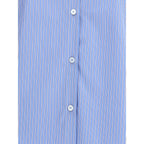 Valentino Blue Cotton Pattern Shirt