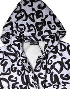 Dolce & Gabbana White DG Mania Hooded Sleeveless Puffer Jacket