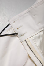 Dolce & Gabbana White Wool High Waist Tapered Pants