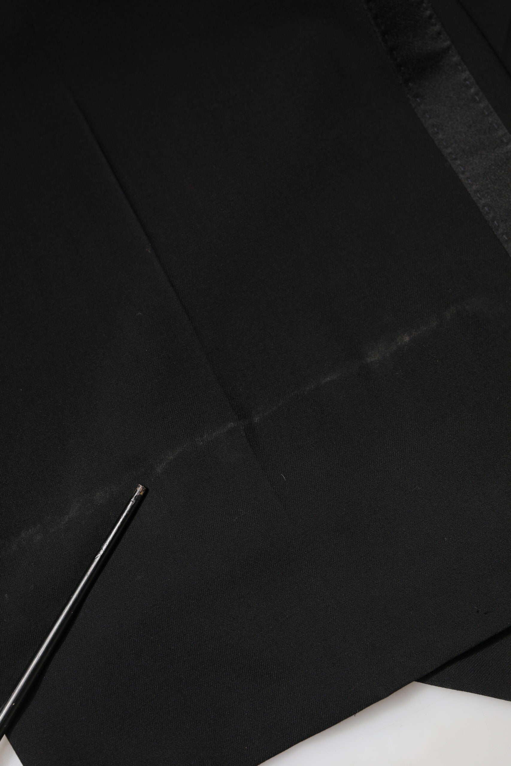 Dolce & Gabbana Black Wool High Waist Wide Leg Pants