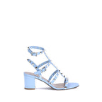 Valentino Garavani Blue Calf Leather Bos Taurus Strap-On Sandals