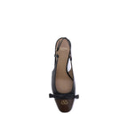 Valentino Garavani Black Calf Leather Bos Taurus Mid Heel Pumps
