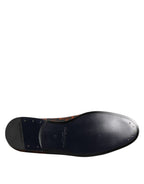 Dolce & Gabbana Black Jacquard Polyester Slip On Loafers Shoes