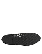 Dolce & Gabbana Black Taormina Lace Slip On Flats Shoes