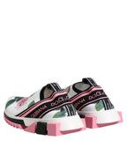 Dolce & Gabbana White Rose Print Sorrento Sneakers Shoes