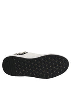 John Richmond White Rhinestone Embellished Sneakers Shoes