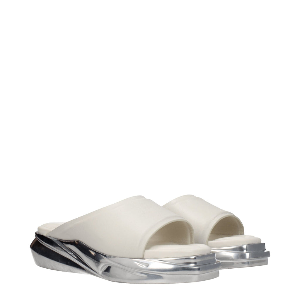 Alyx Gray Leather Slippers