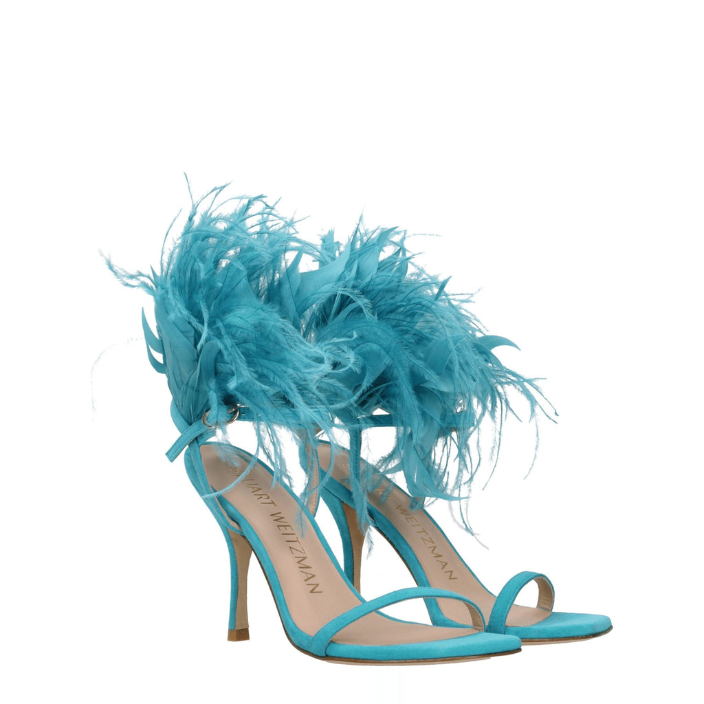 Stuart Weitzman Green Leather Stiletto Heel Sandals