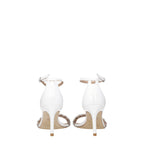 Stuart Weitzman White Leather Stiletto Heel Sandals