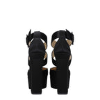 Jimmy Choo Black Satin Platform Sandals