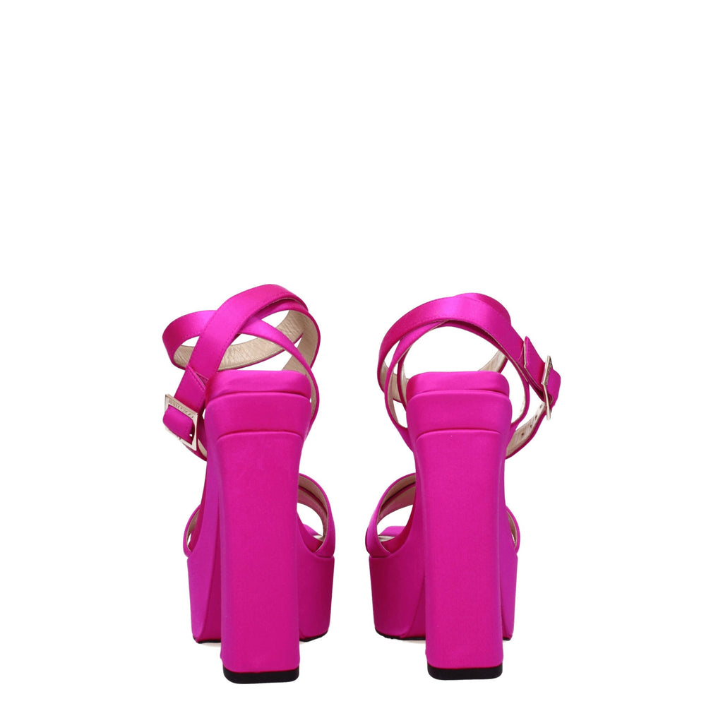 Jimmy Choo Pink Satin Platform Sandals