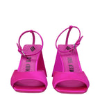 The Attico Pink Satin Stiletto Heel Sandals