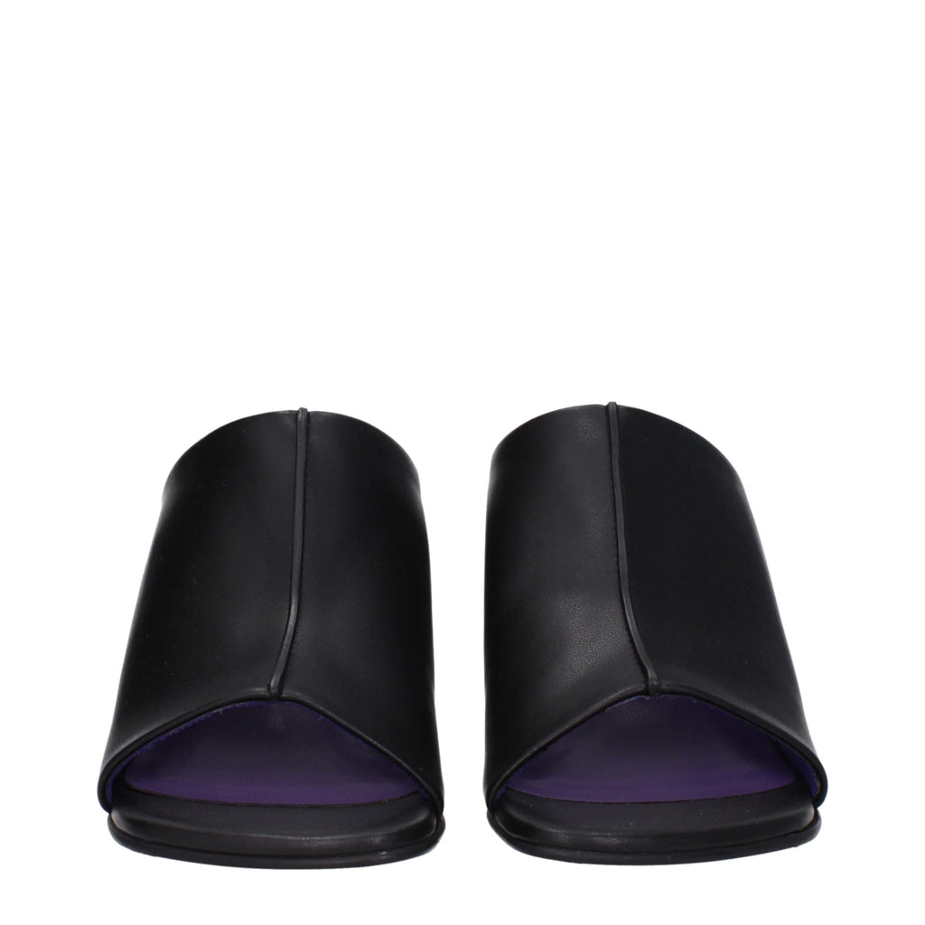Stella McCartney Black Leather Stiletto Heel Sandals