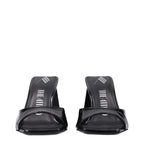 The Attico Black Leather Stiletto Heel Sandals