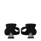 The Attico Black Leather Platform Sandals