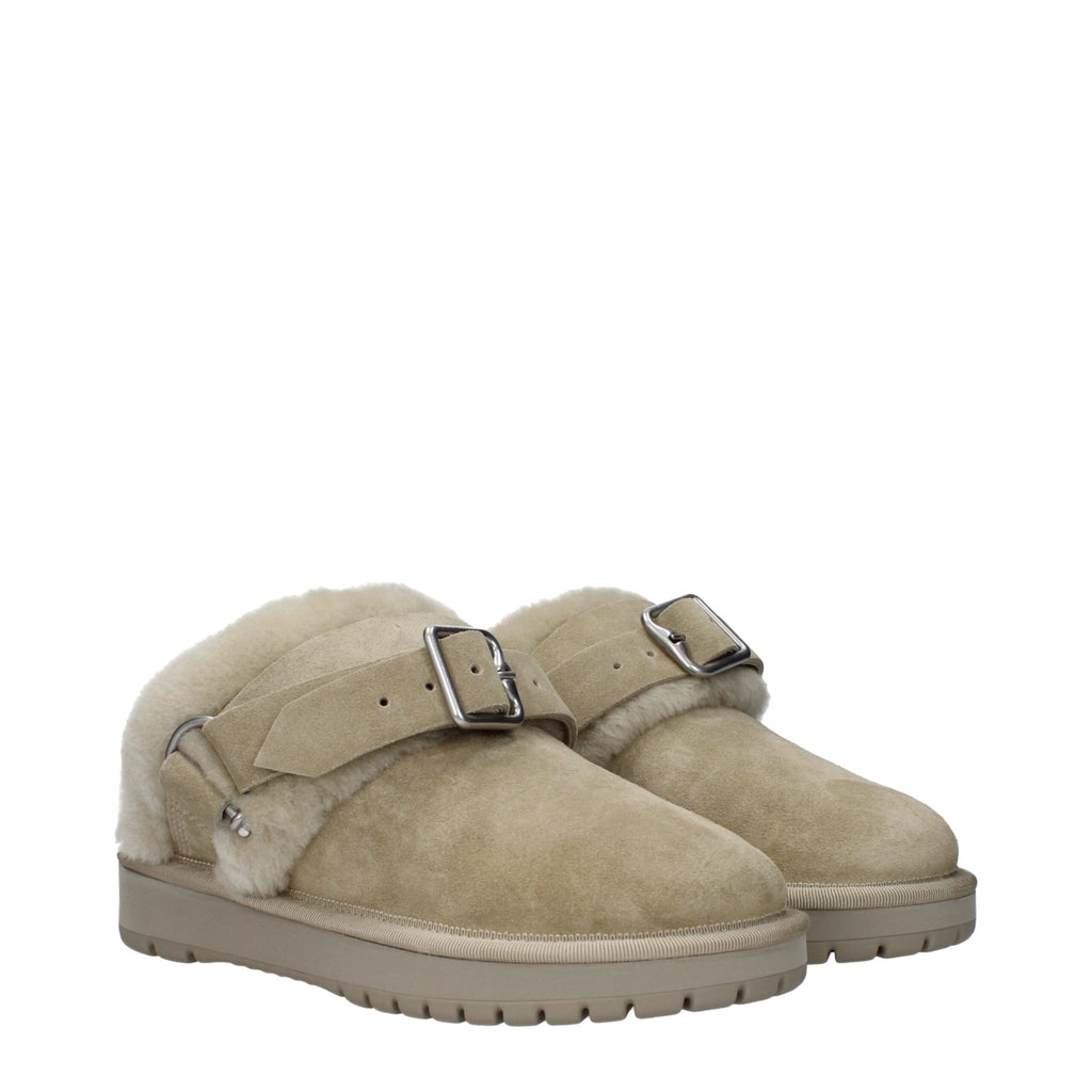 Burberry Green Leather Slippers