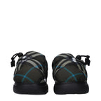 Burberry Green Fabric Slip-On Loafers